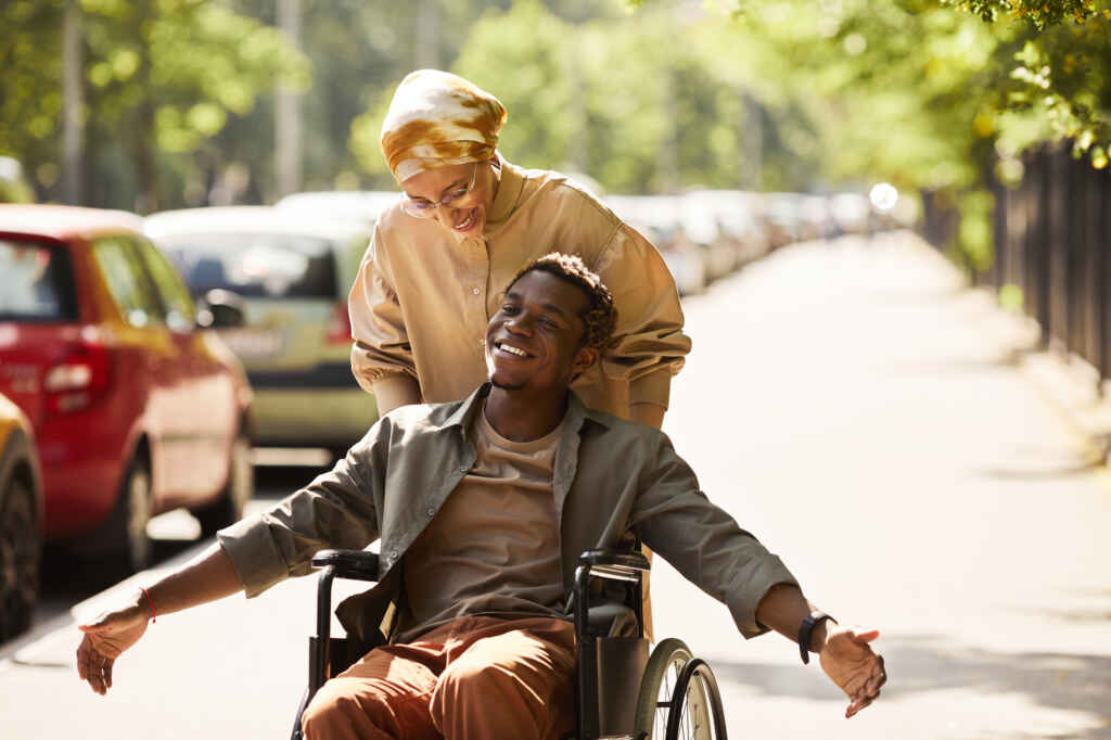 Disability activities Perth - Person in wheelchair enjoying a day out.